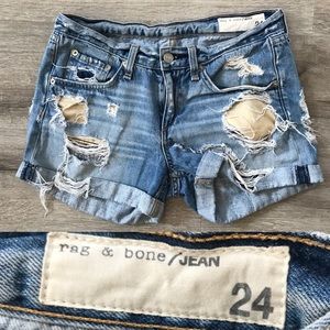Rag & Bone Women's Distressed Jean Shorts Size 24